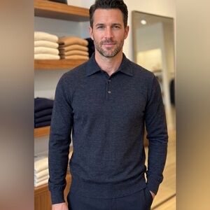 Modern English Men's Long Sleeve Merino Wool Polo Sweater NWOT Size XL